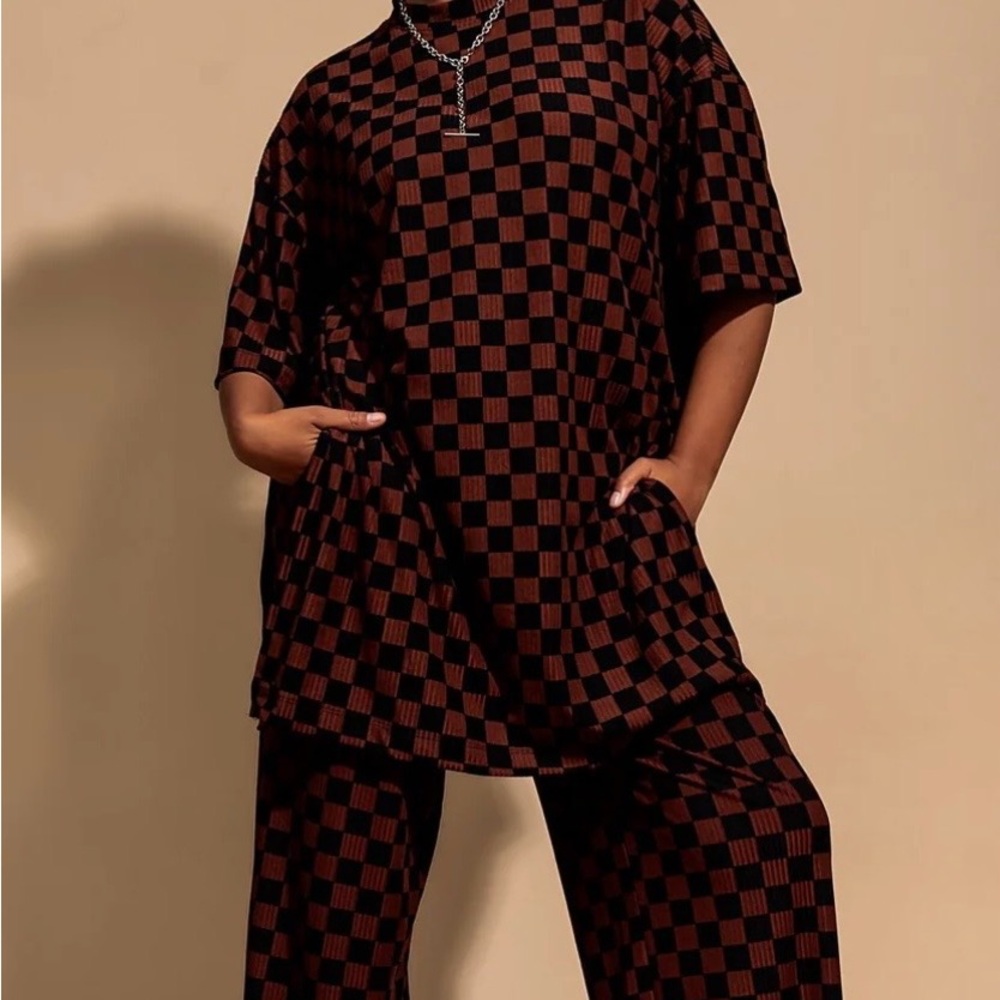 Dressed in LALA checkered playsuit